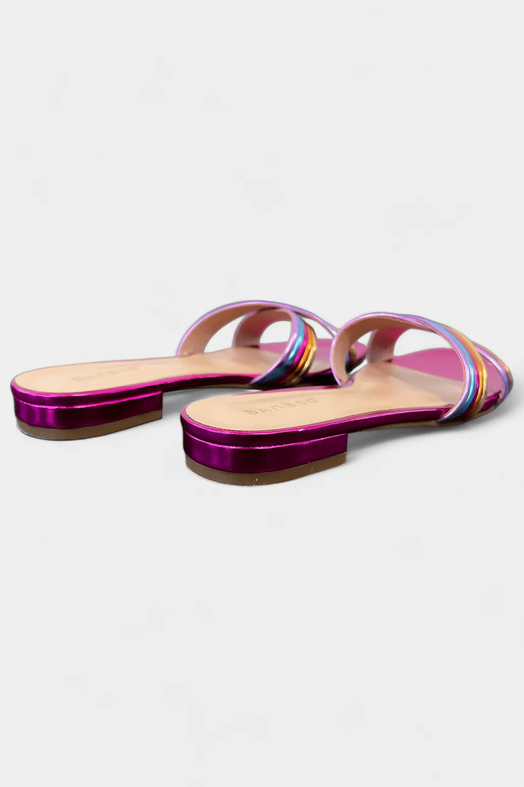 Multi Metallic Slip On Sandals