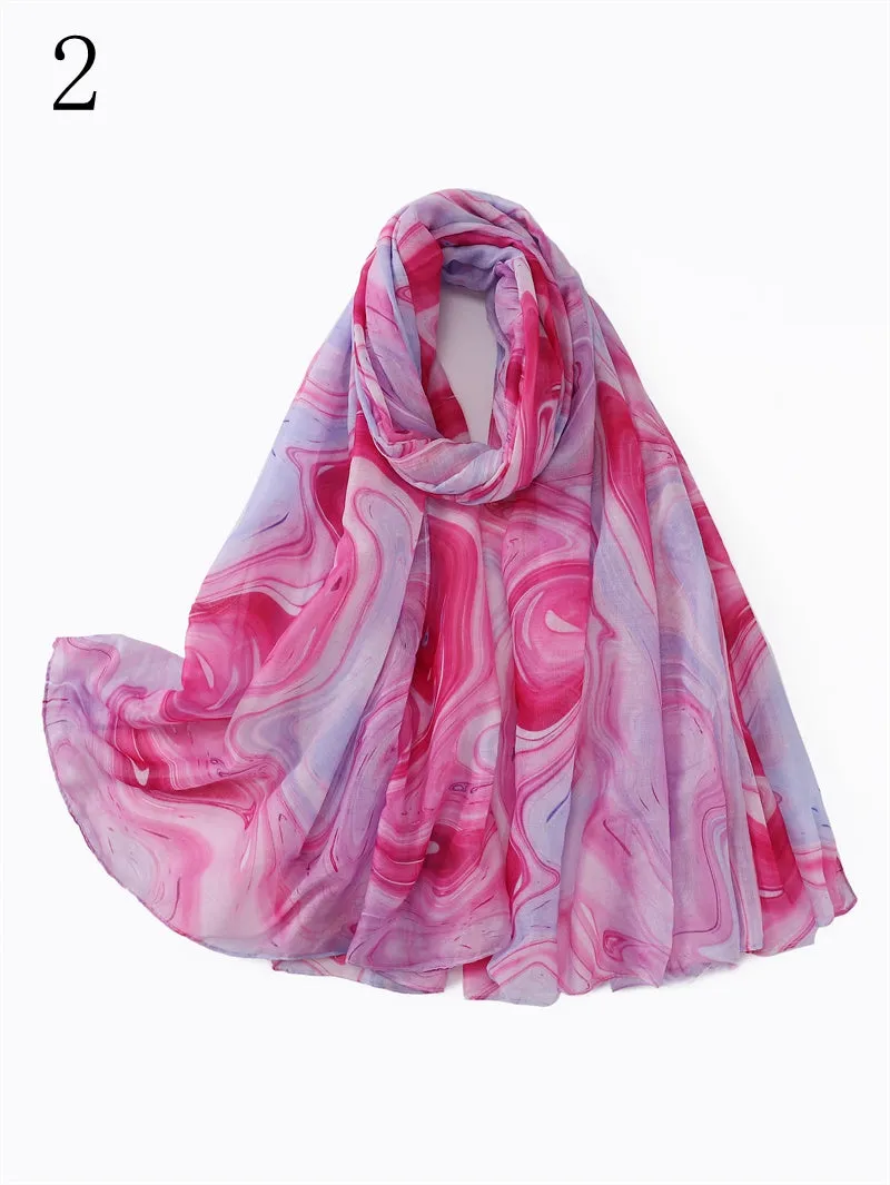 MYP030  Starry sky fringed printed scarf thin floral floral floral