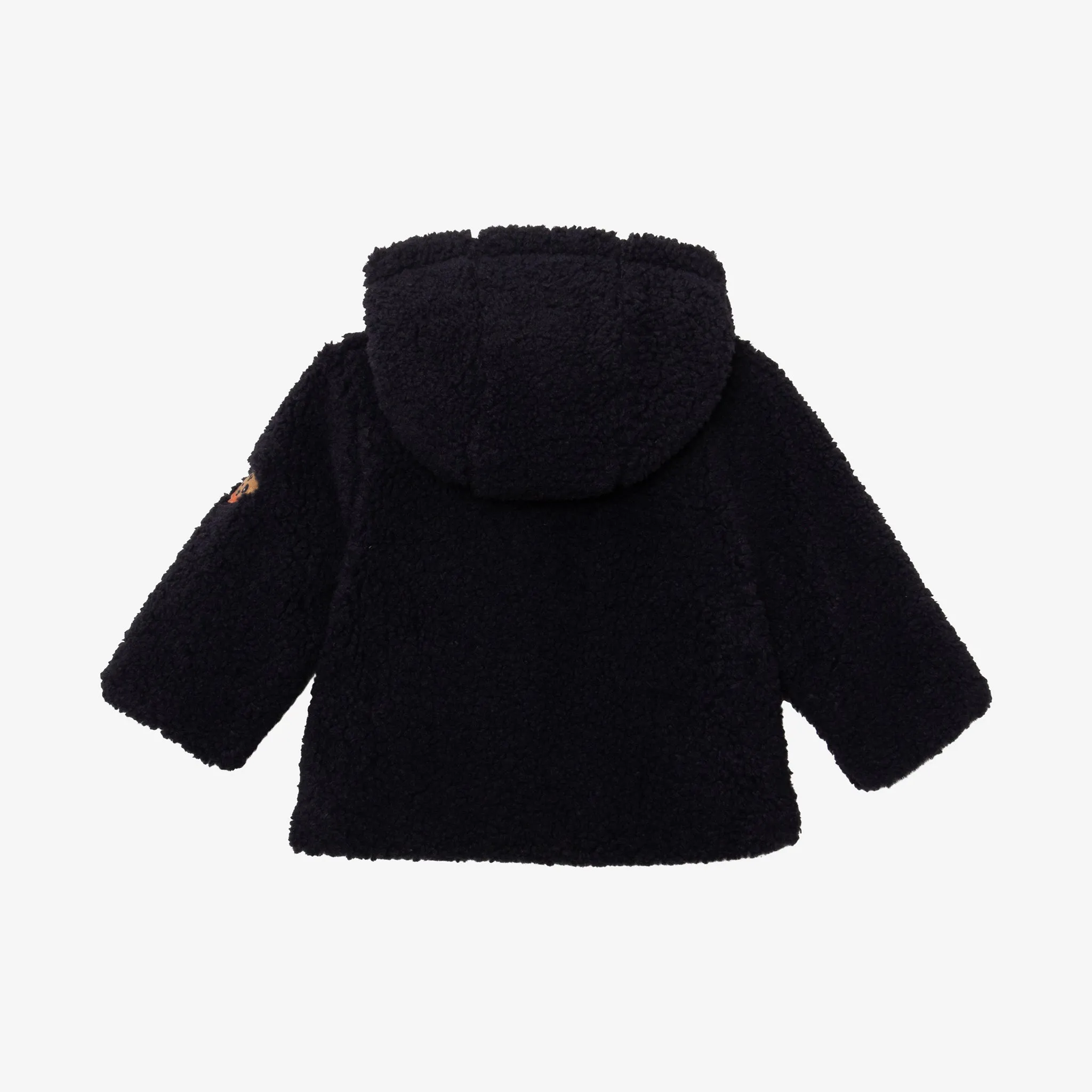 Newborn boys' navy blue reversible sherpa jacket