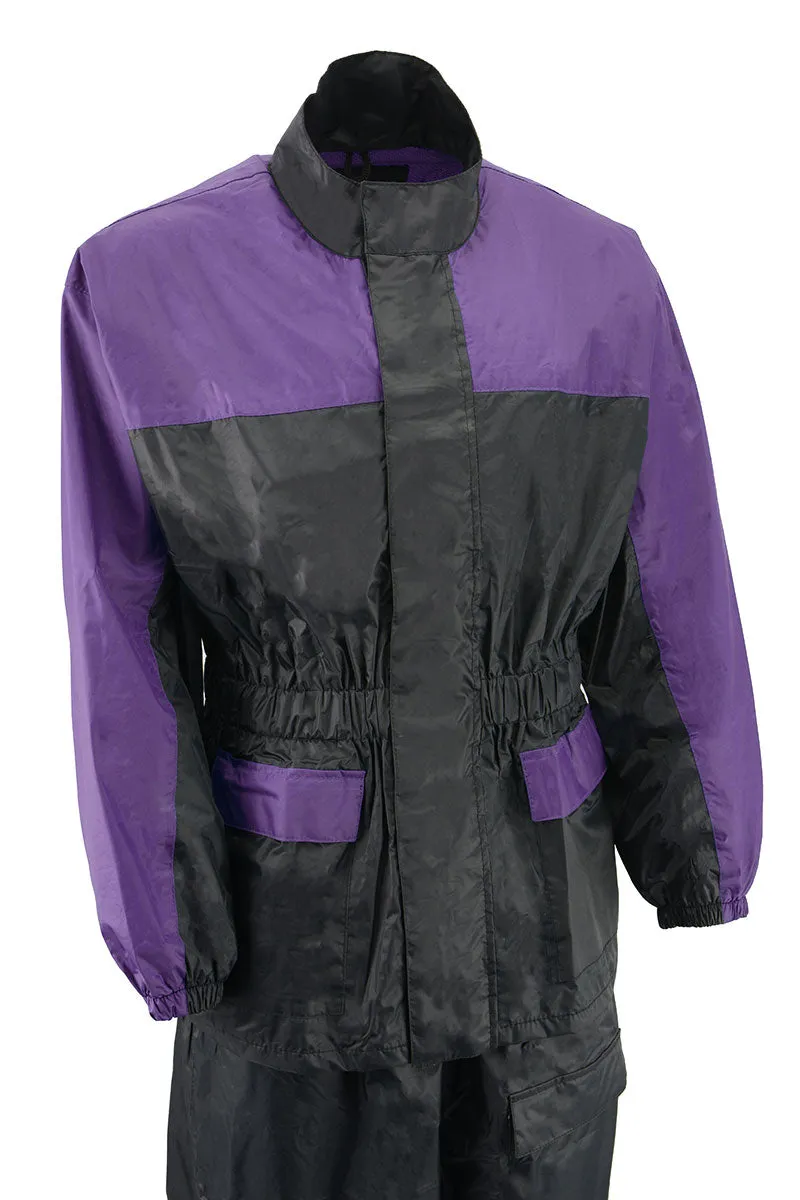 NexGen Ladies XS5031 Purple and Black Water Proof Rain Suit with Cinch Sides