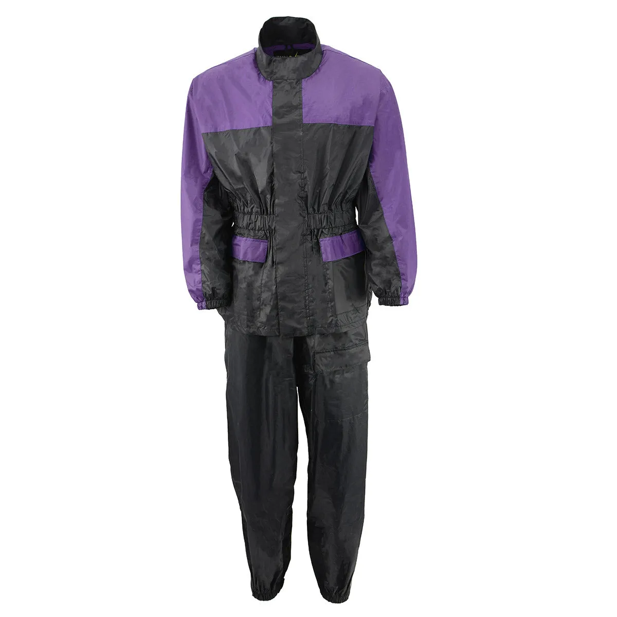 NexGen Ladies XS5031 Purple and Black Water Proof Rain Suit with Cinch Sides