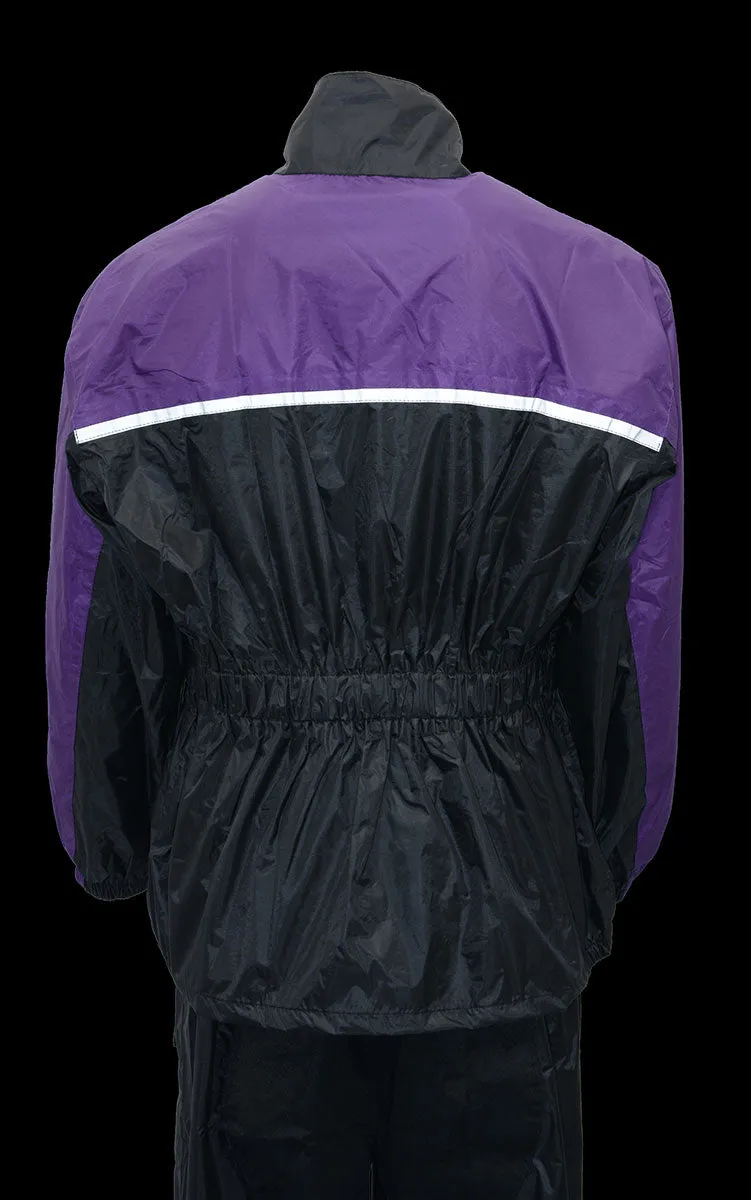 NexGen Ladies XS5031 Purple and Black Water Proof Rain Suit with Cinch Sides