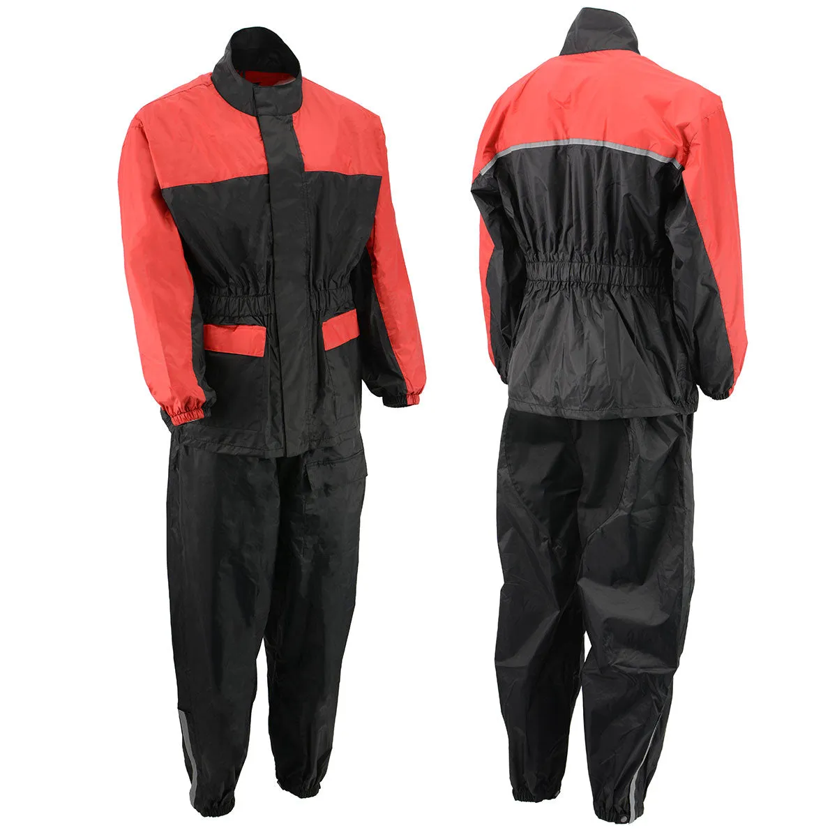 NexGen Ladies XS5031 Red and Black Water Proof Rain Suit with Cinch Sides