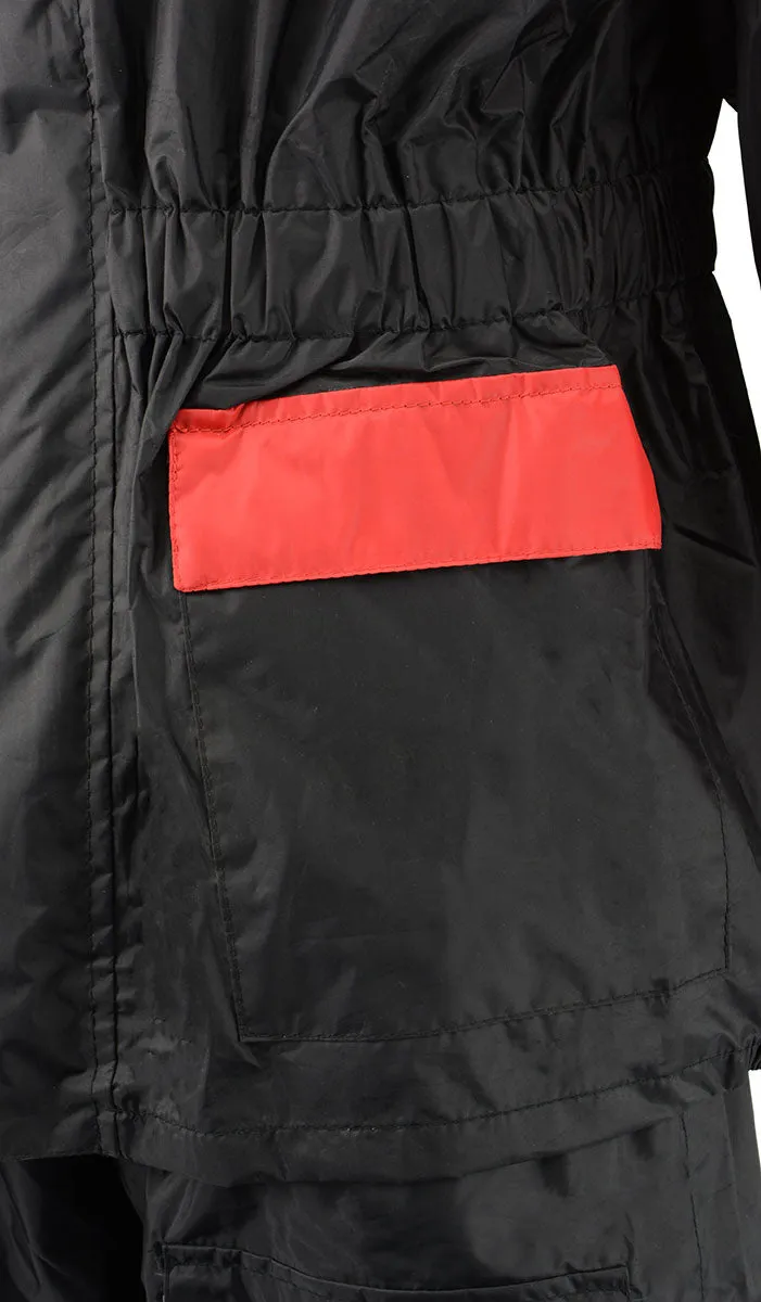 NexGen Ladies XS5031 Red and Black Water Proof Rain Suit with Cinch Sides