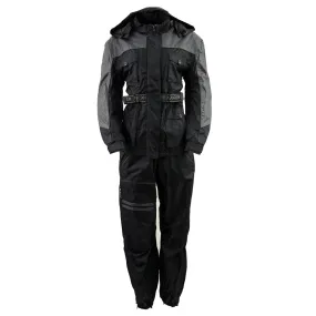 NexGen SH204901 Women's Black and Grey Armored and Hooded Water Proof Rain Suit