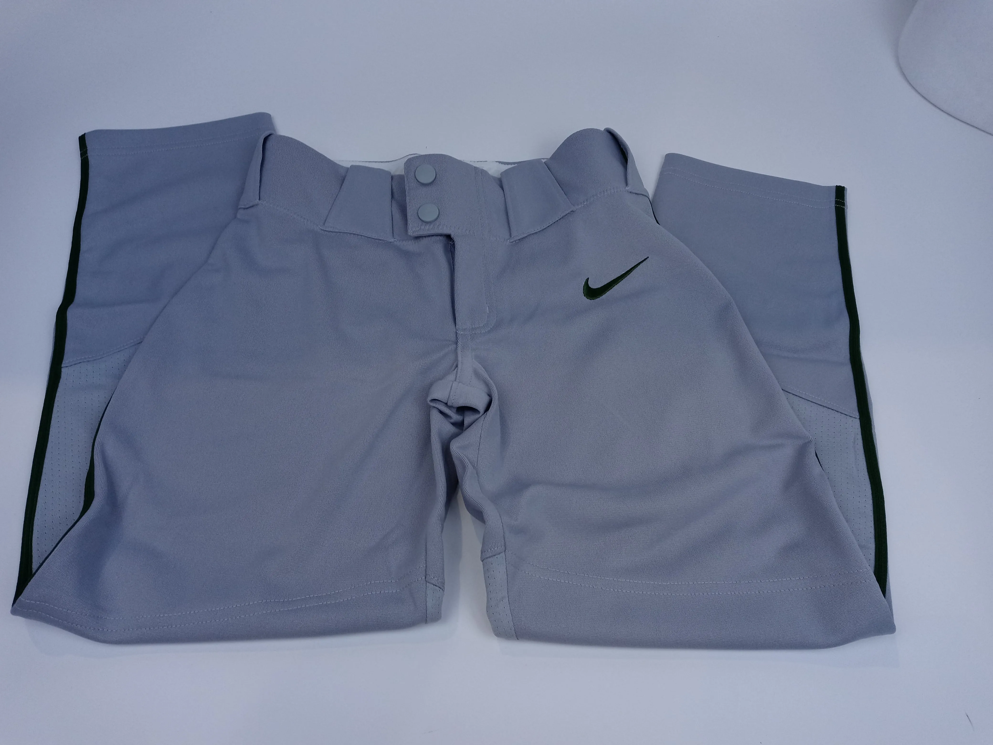 Nike Boys Size Small Grey Green Baseball Pants