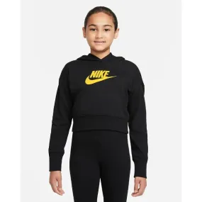 Nike Sportswear Club French Terry Cropped Girls Lifestyle Hoody Black