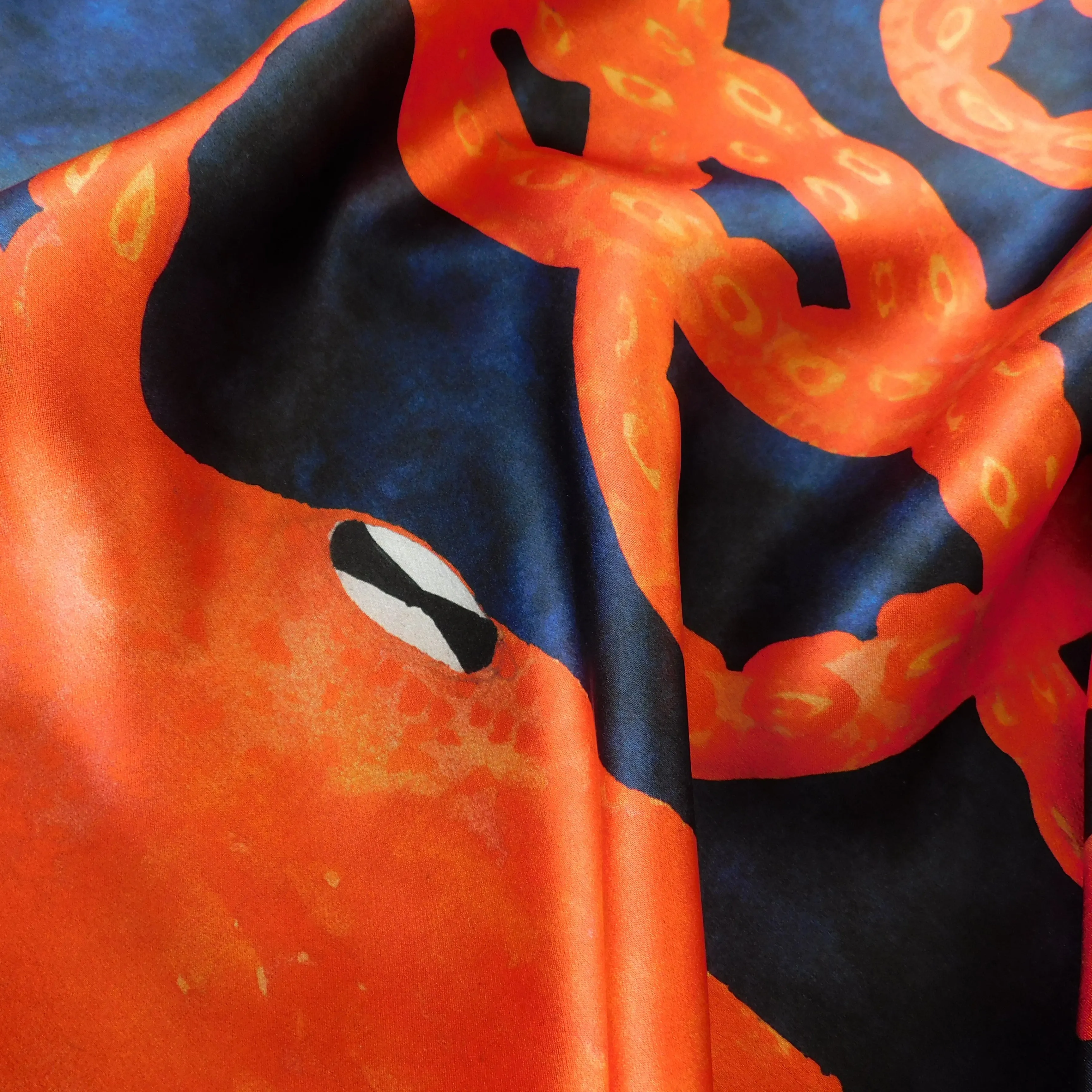 Octopoda Octopus Print Silk Scarf