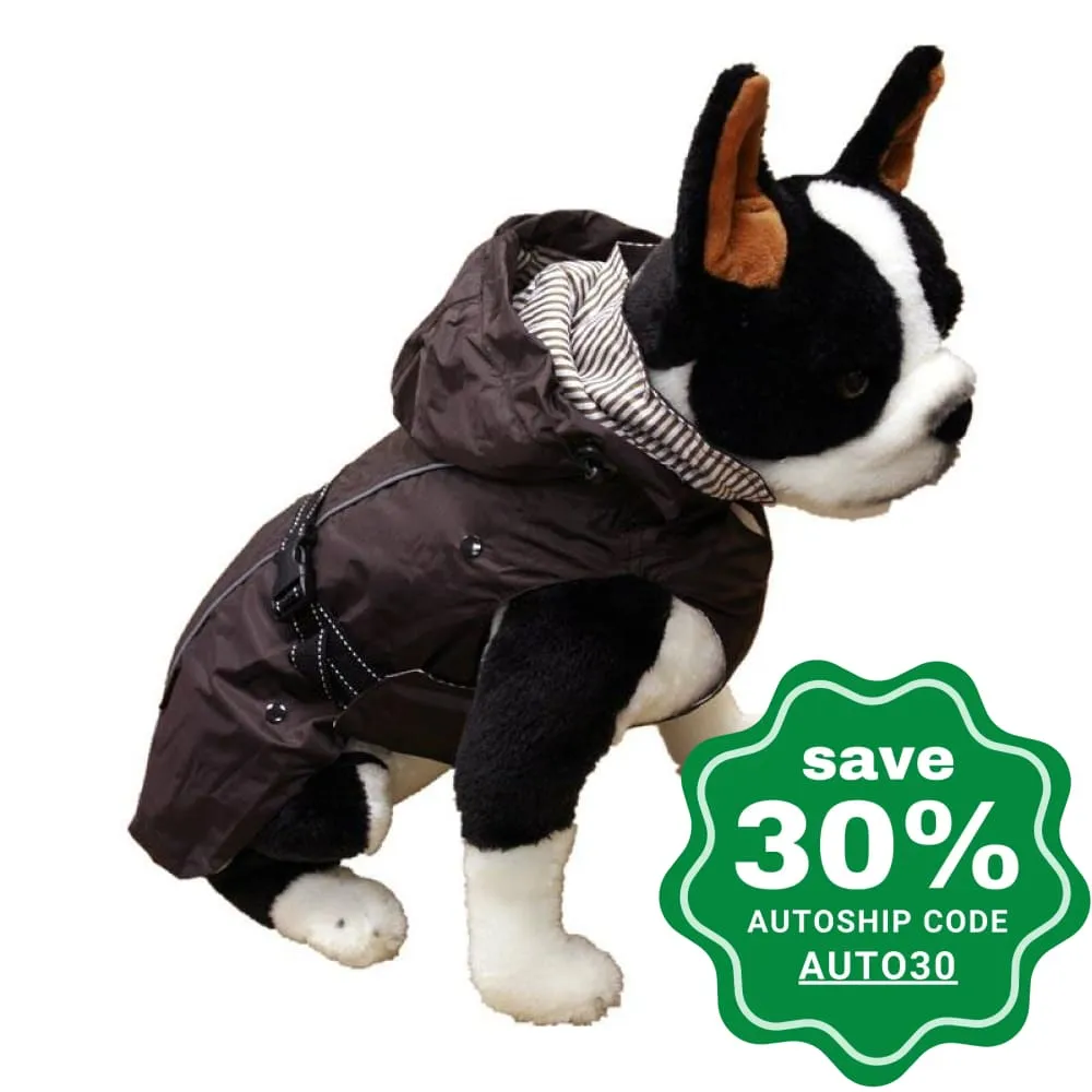 One for Pets - All-Weather Dog Coat with Removable Fleece - Brown - 12"