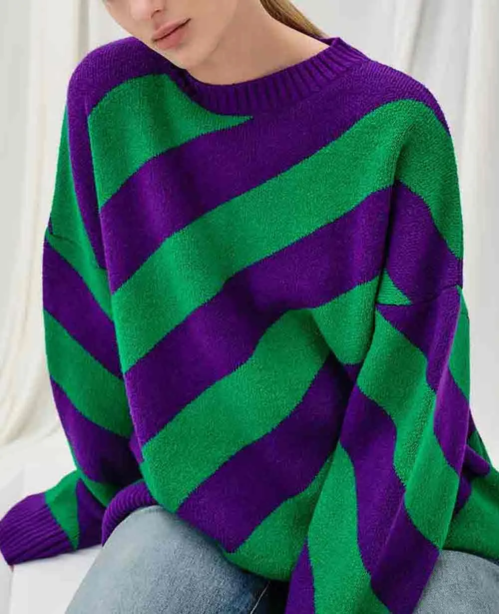 OVERSIZED KNIT PULLOVER "STRIPES"