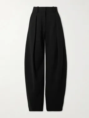 Paseo pleated textured-crepe tapered pants