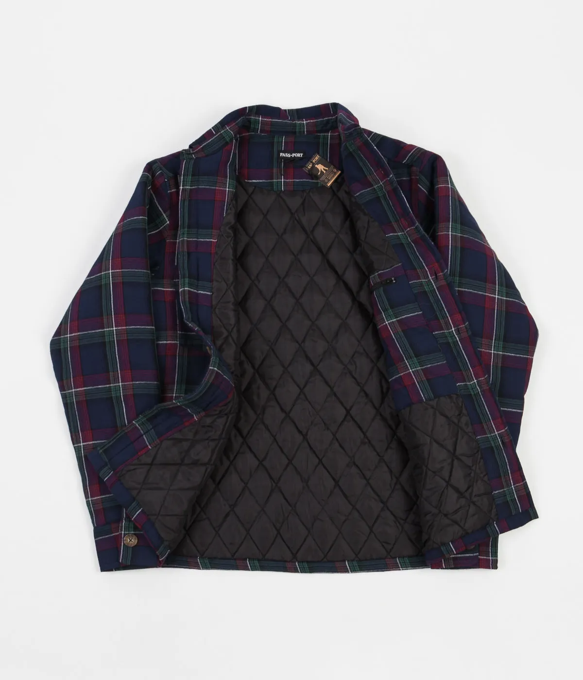 Pass Port Late Quilted Flannel Jacket - Navy