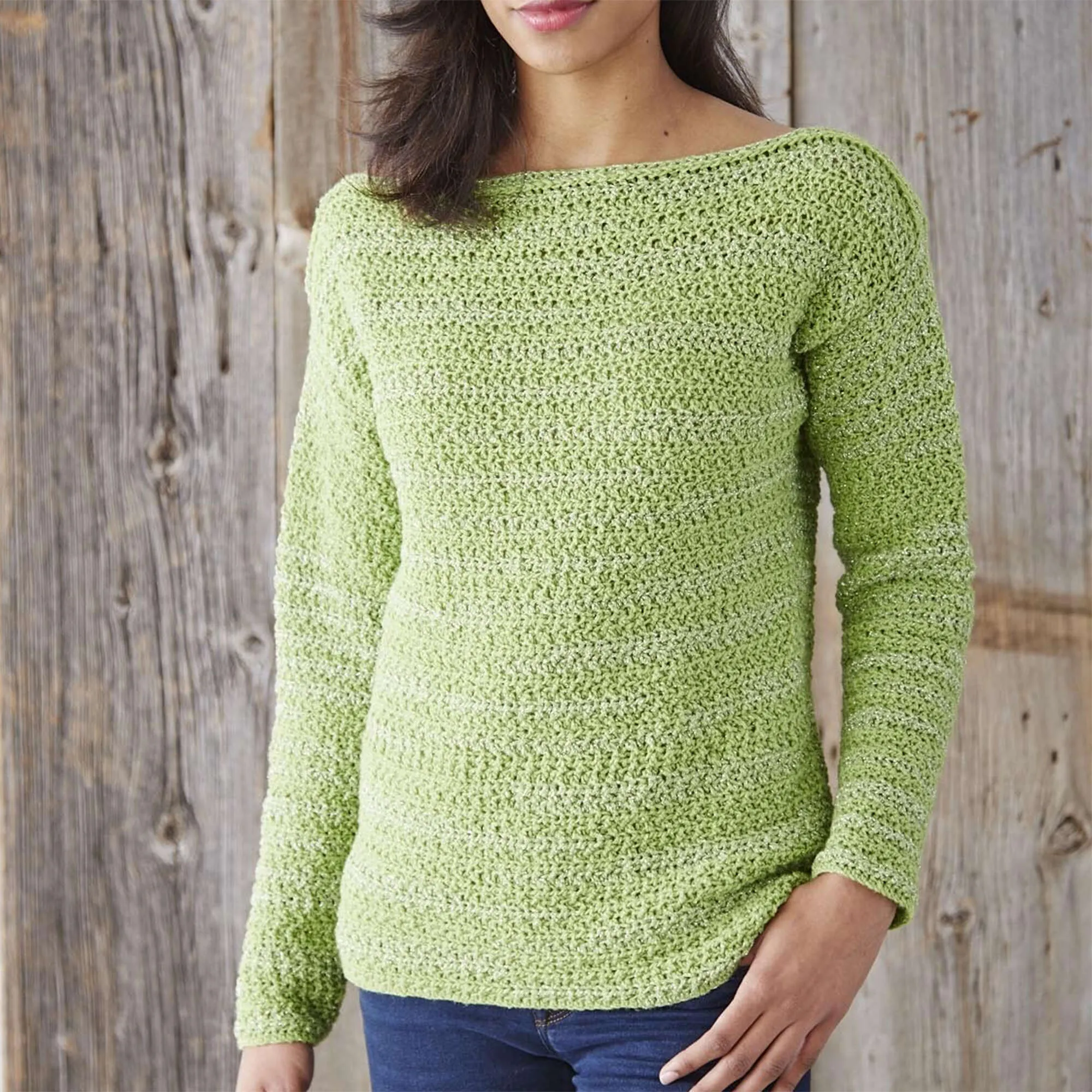 Patons Crochet Boat Neck Pullover