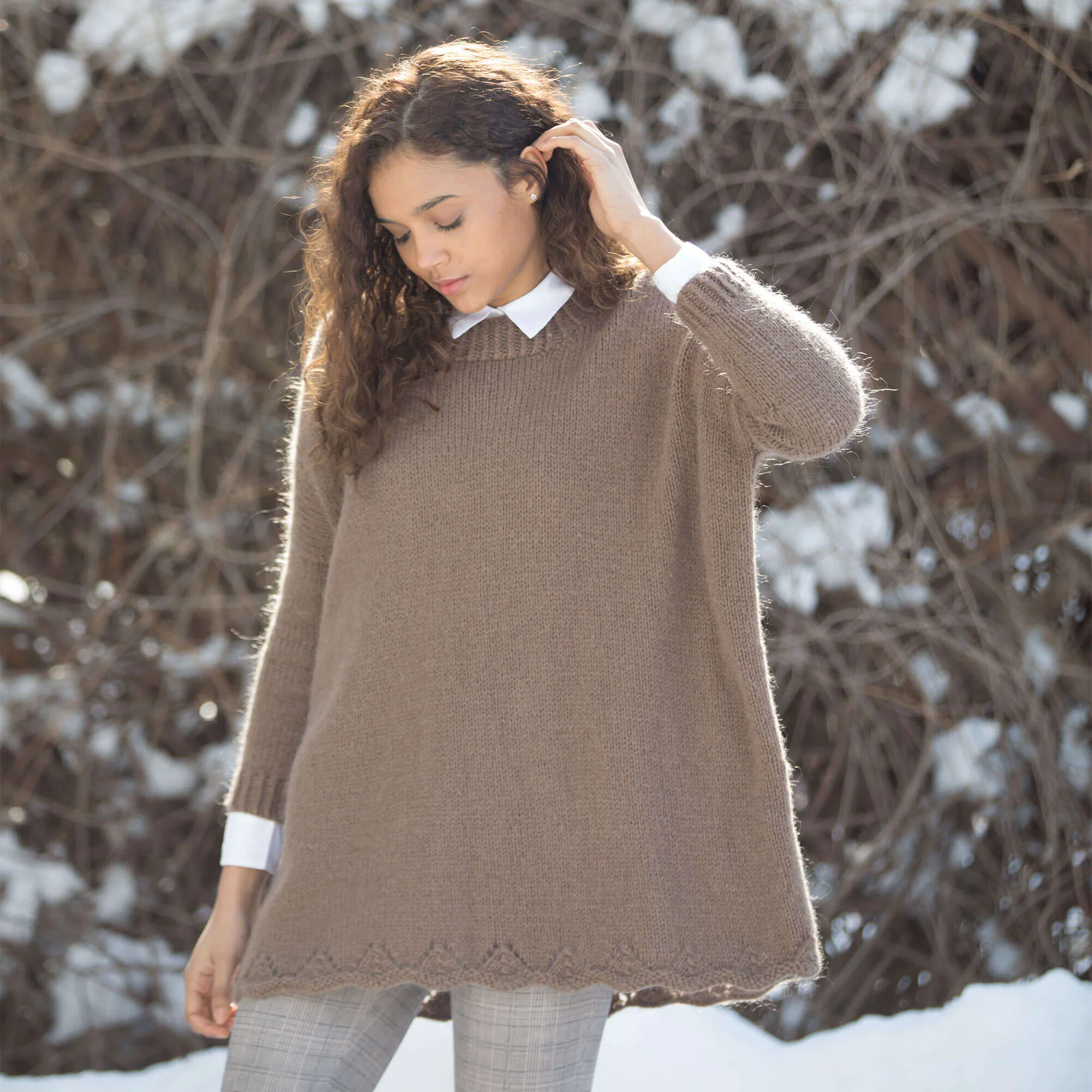 Patons Lacy Edge Knit Pullover