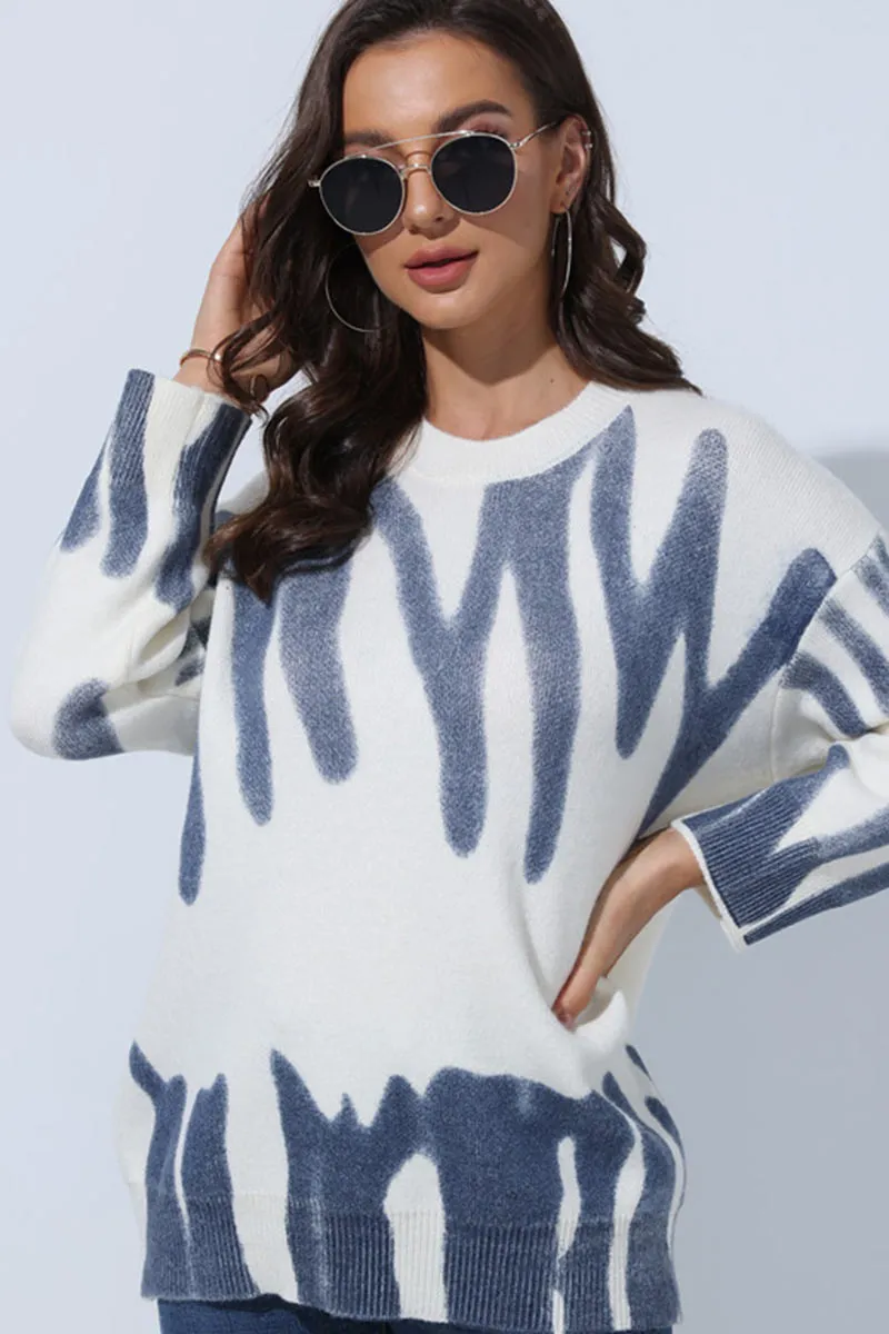 Patterned Crew Neck Jumper