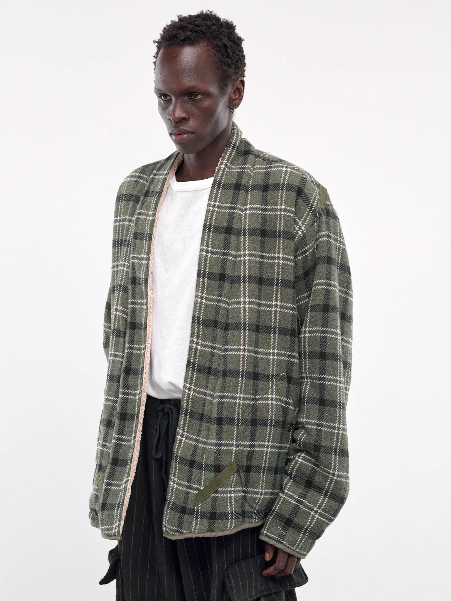 Plaid & Sherpa GL1 Jacket (JM027-ARMY-PLAID)