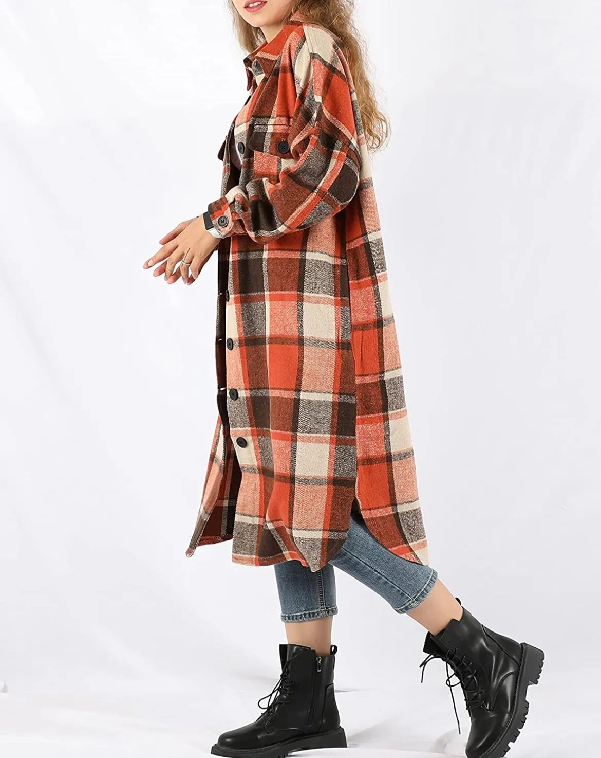 PLAID LONG SHACKET