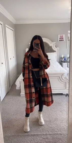 PLAID LONG SHACKET