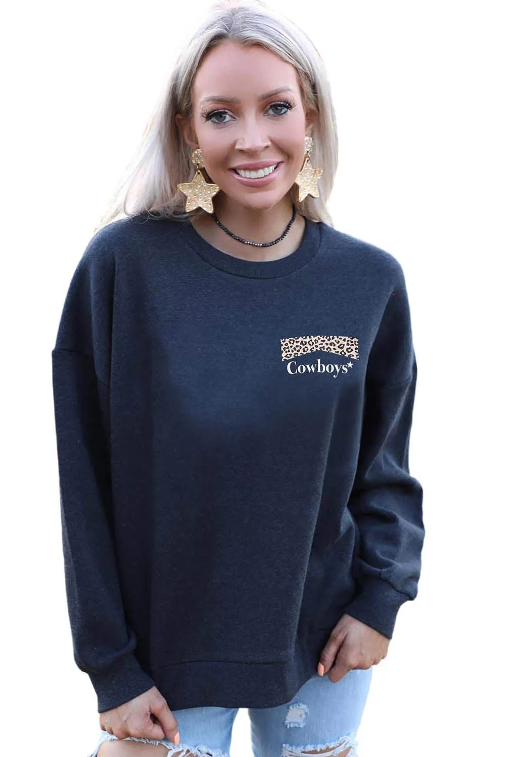 Plain Crew Neck Pullover Sweatshirt