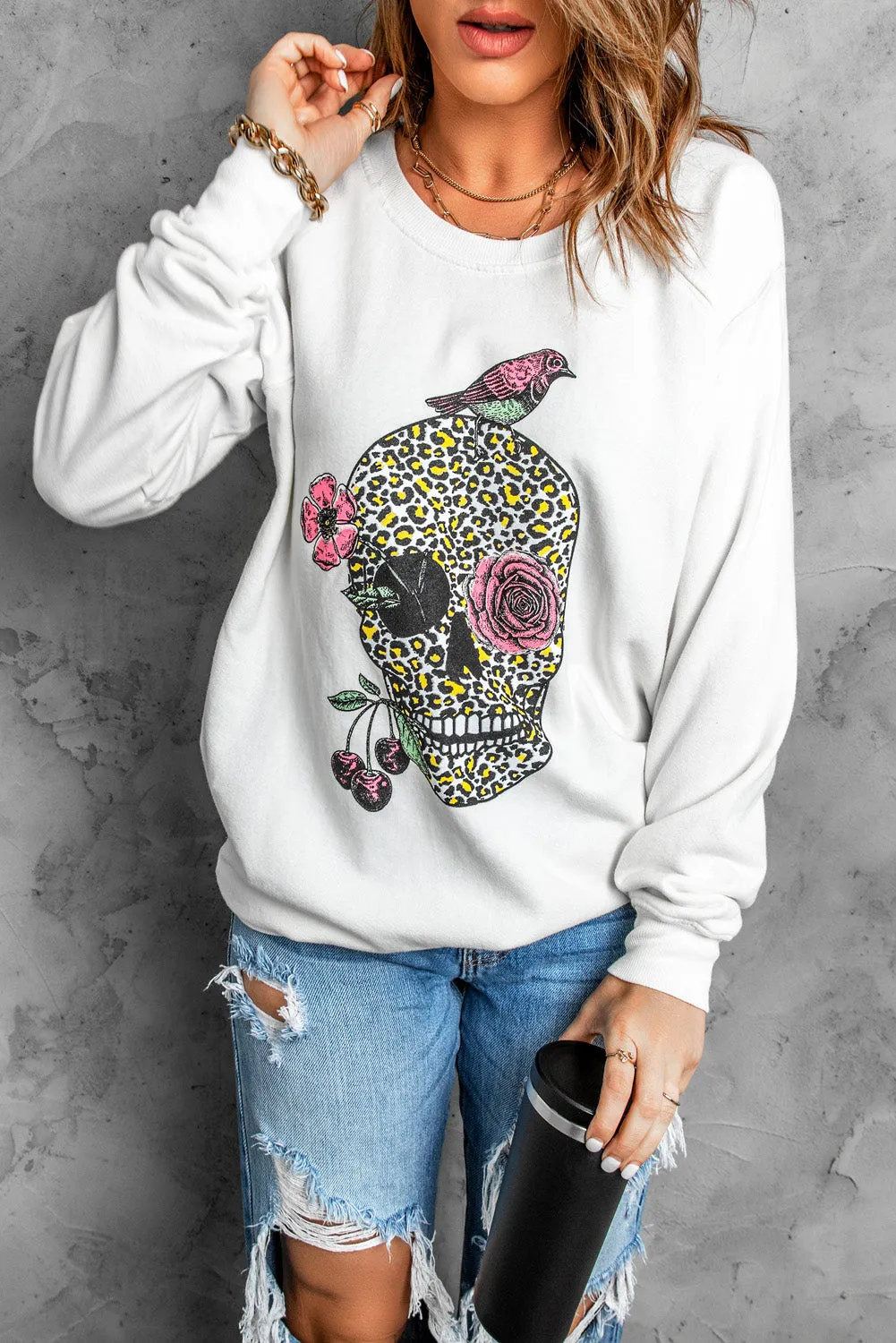 Plain Crew Neck Pullover Sweatshirt