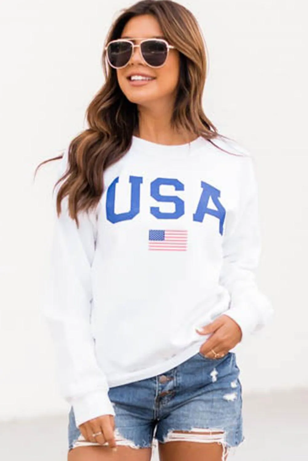 Plain Crew Neck Pullover Sweatshirt