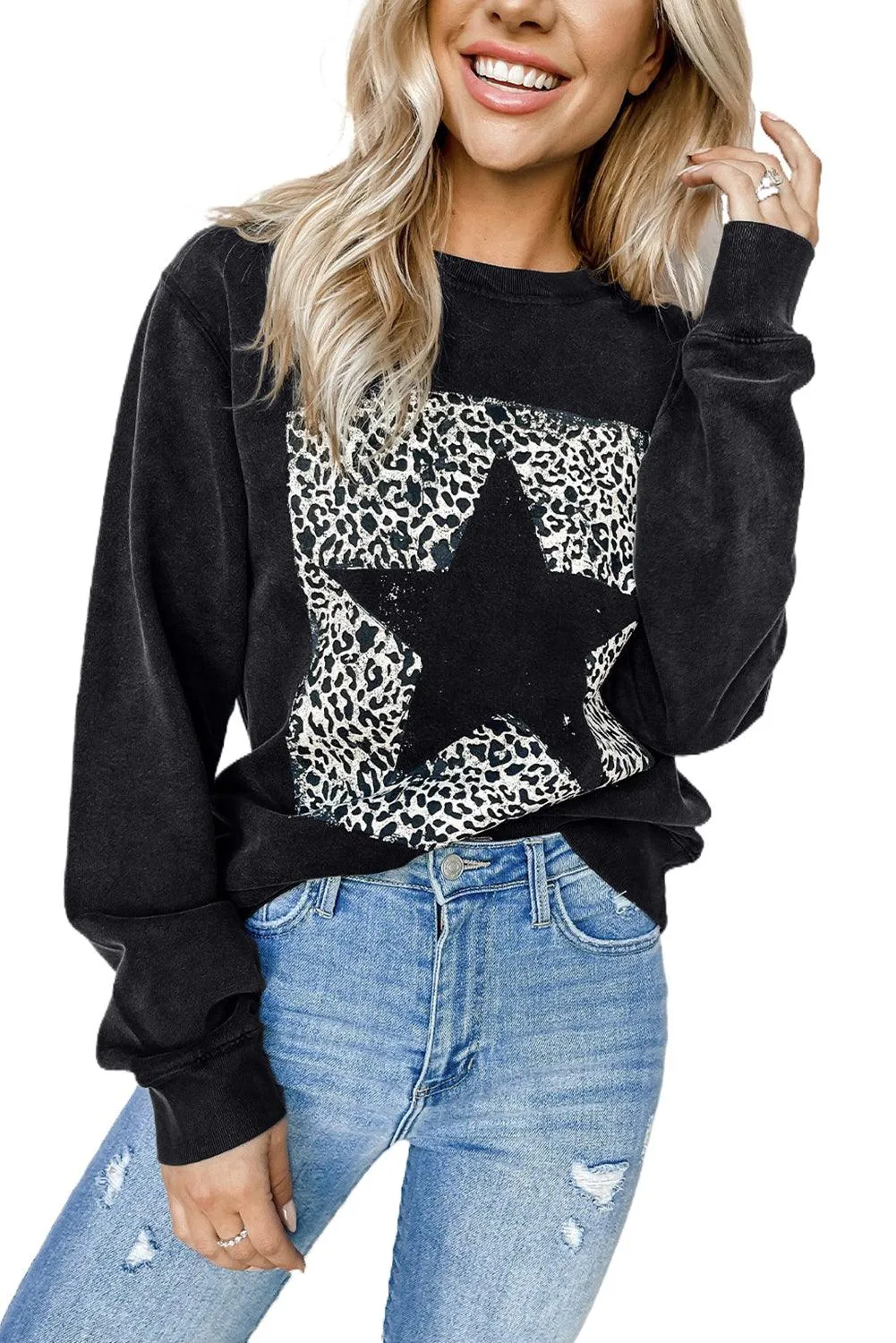 Plain Crew Neck Pullover Sweatshirt