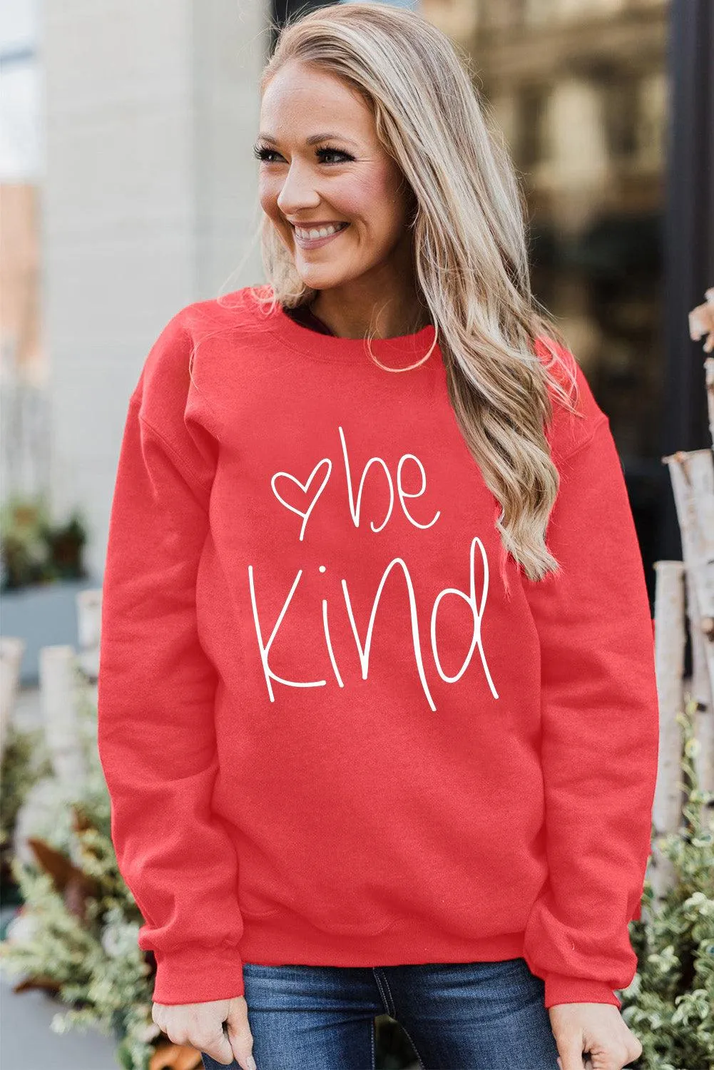 Plain Crew Neck Pullover Sweatshirt