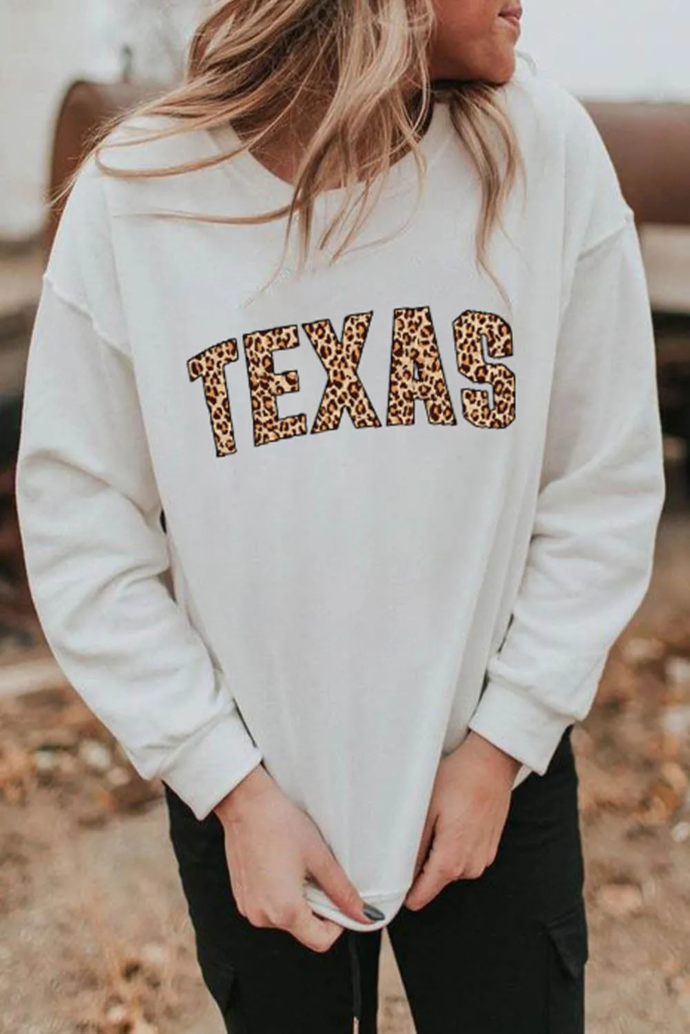 Plain Crew Neck Pullover Sweatshirt