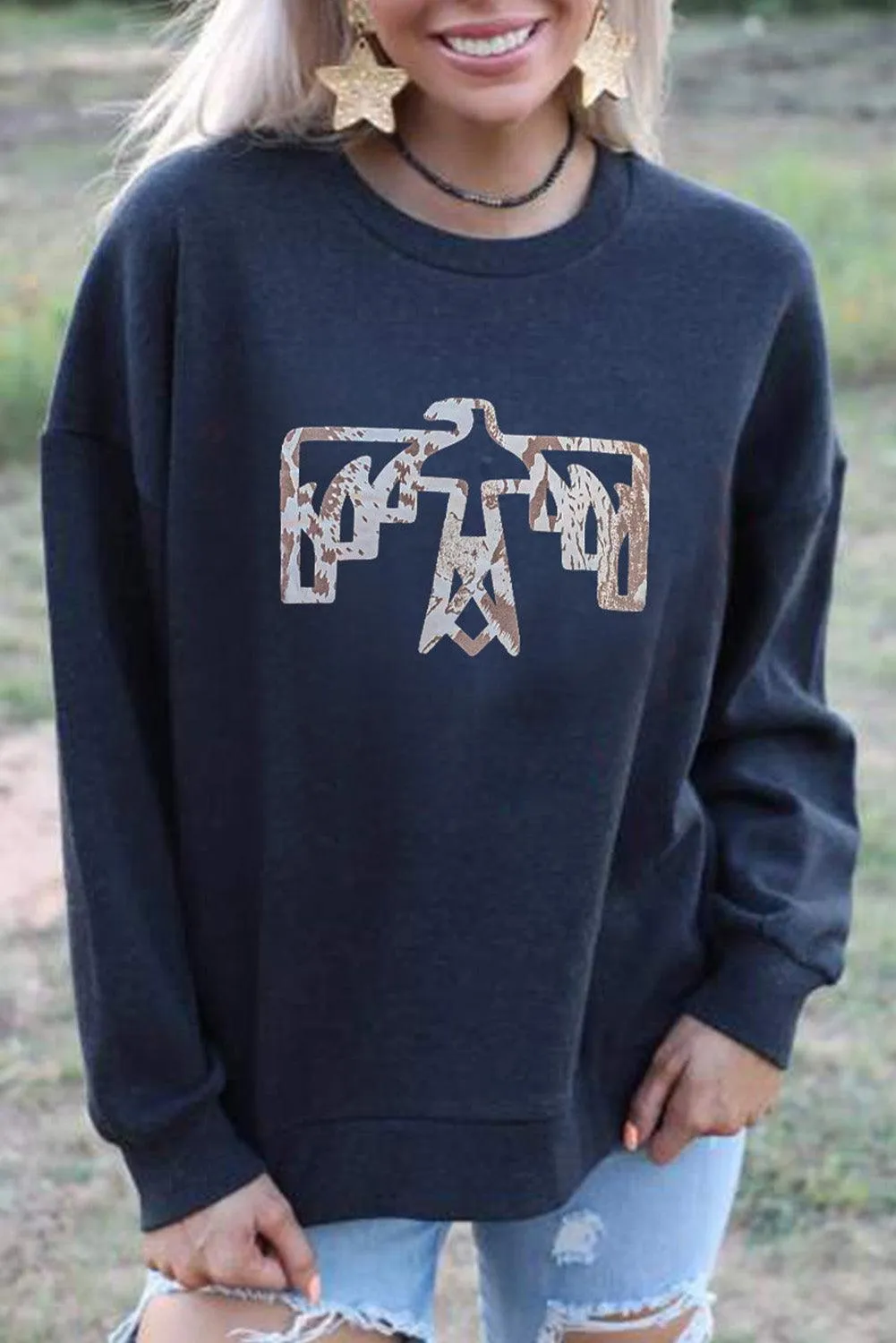 Plain Crew Neck Pullover Sweatshirt