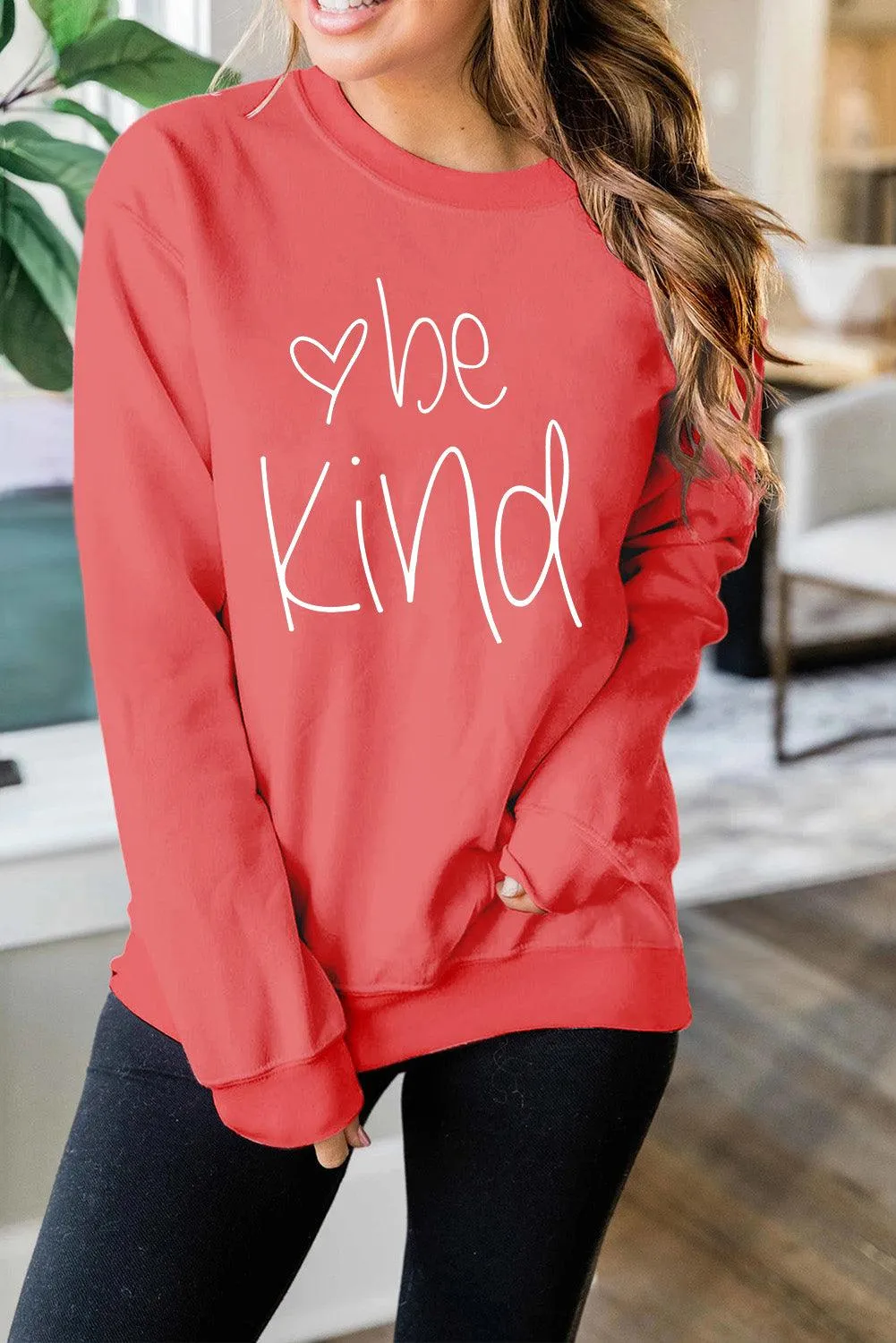 Plain Crew Neck Pullover Sweatshirt