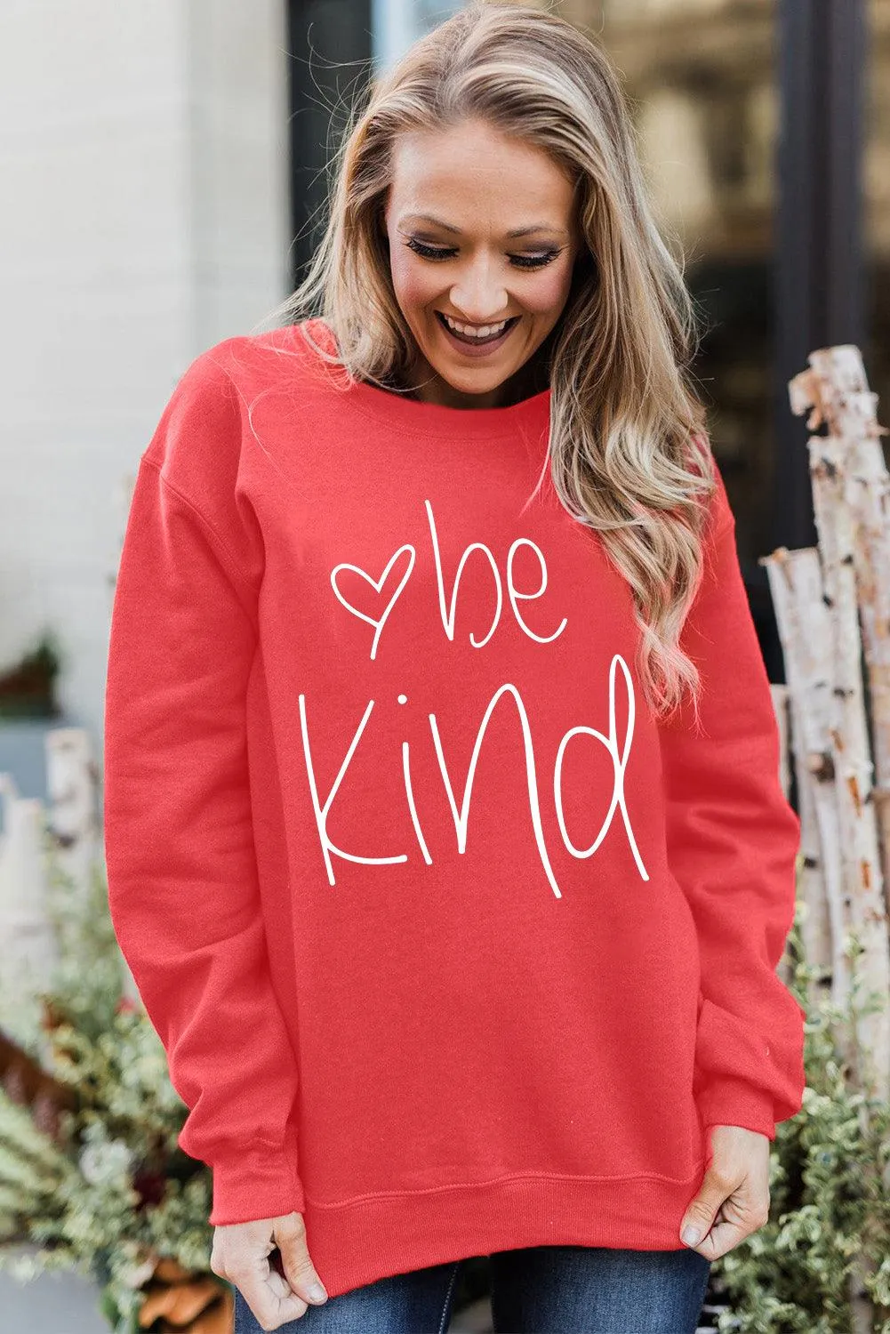 Plain Crew Neck Pullover Sweatshirt