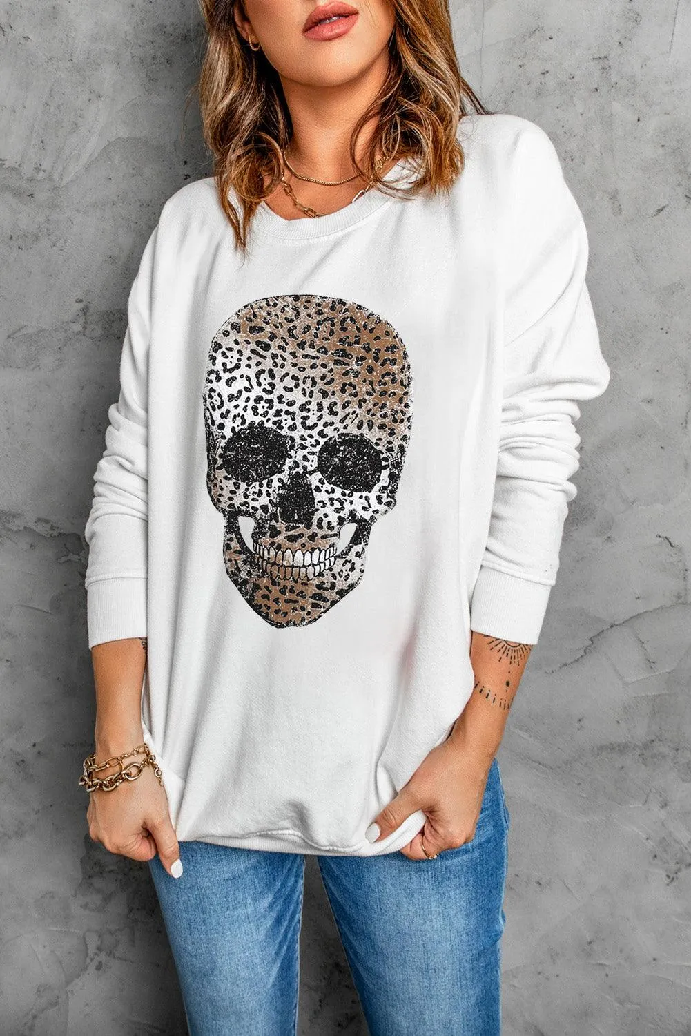 Plain Crew Neck Pullover Sweatshirt