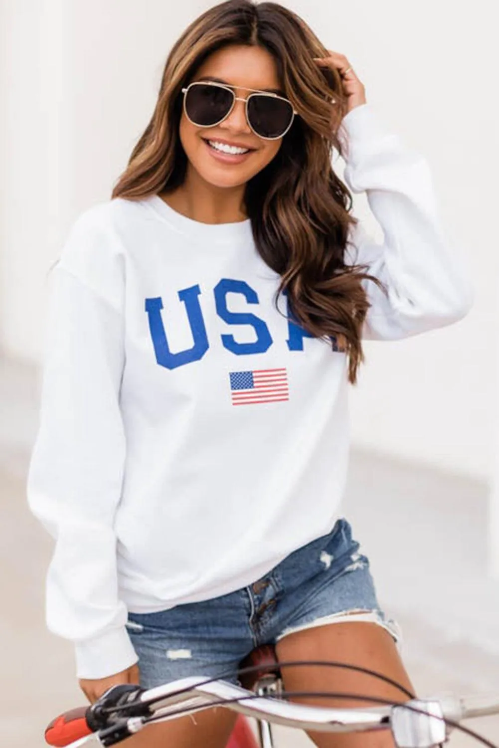 Plain Crew Neck Pullover Sweatshirt