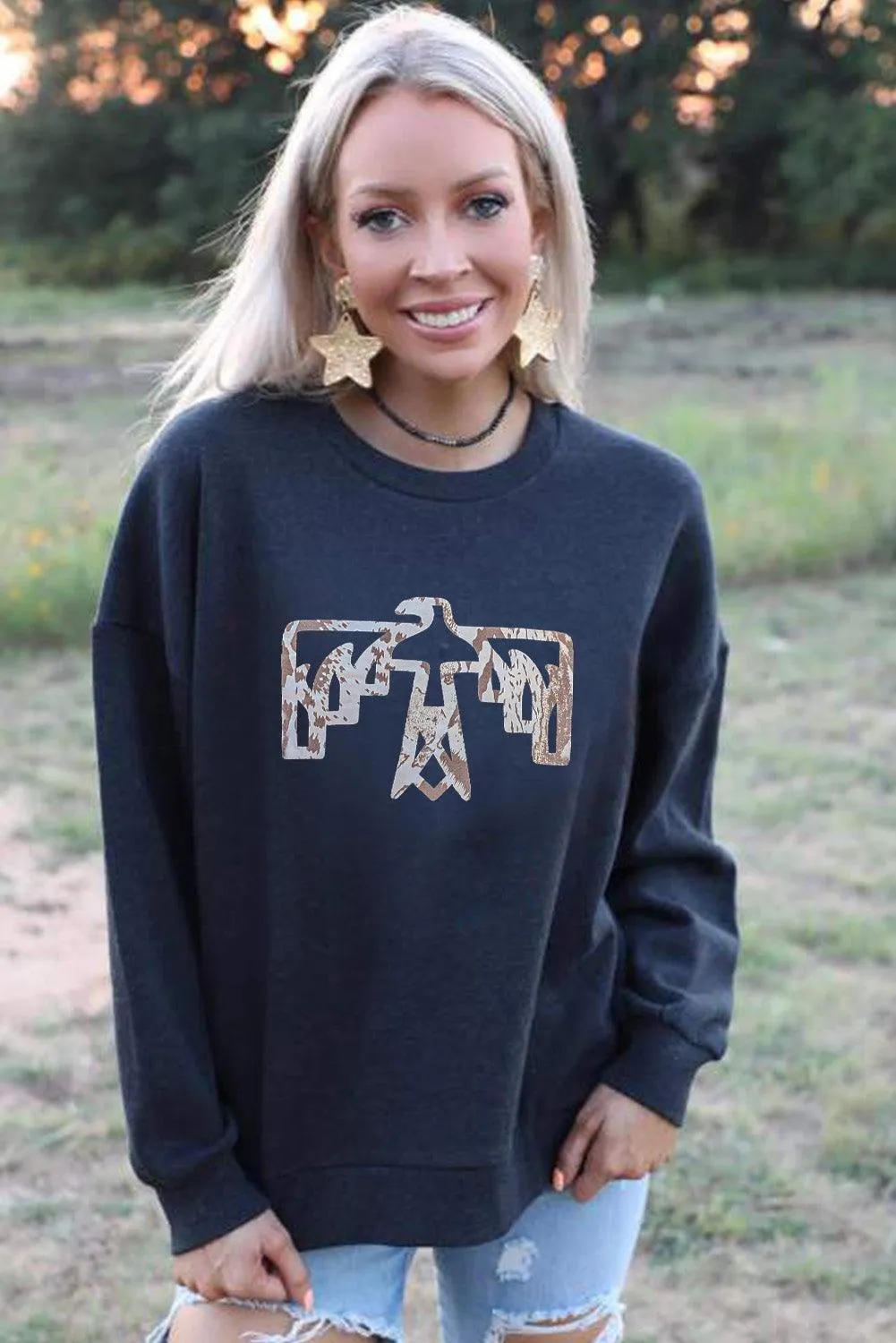 Plain Crew Neck Pullover Sweatshirt