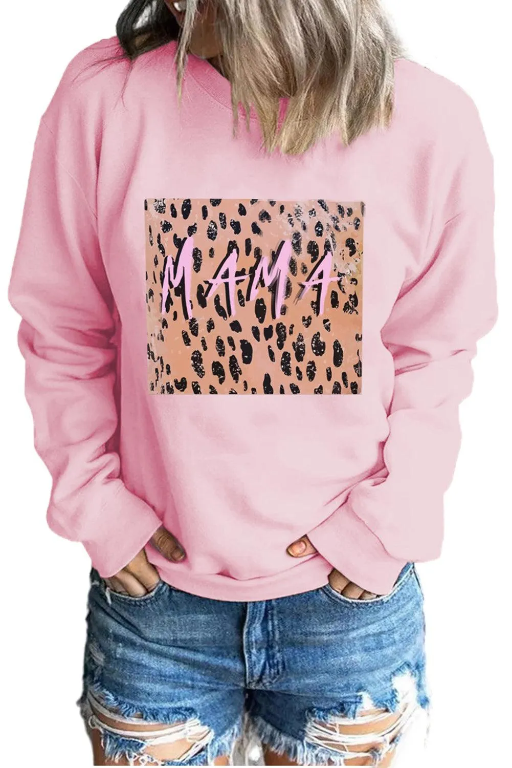 Plain Crew Neck Pullover Sweatshirt