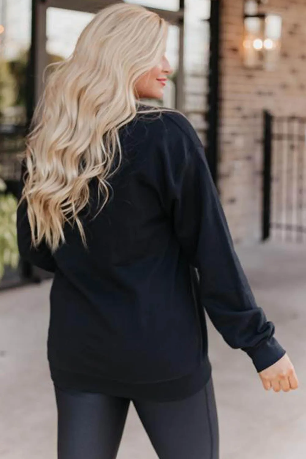 Plain Crew Neck Pullover Sweatshirt