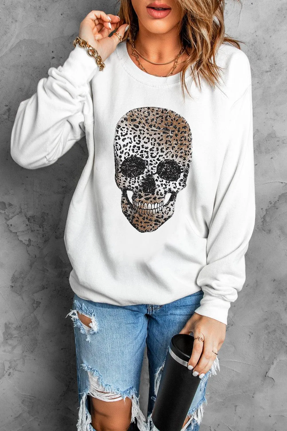 Plain Crew Neck Pullover Sweatshirt