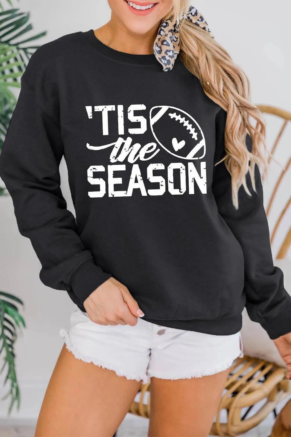 Plain Crew Neck Pullover Sweatshirt