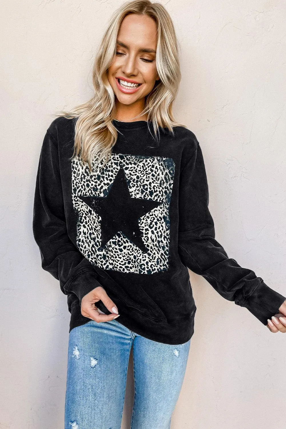 Plain Crew Neck Pullover Sweatshirt