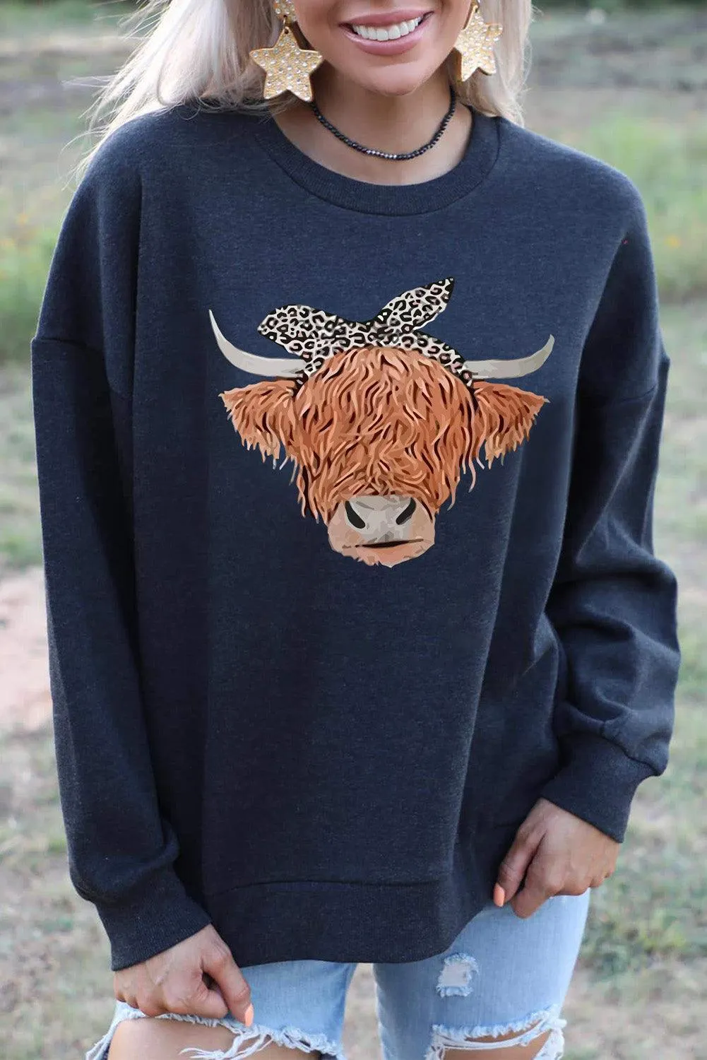 Plain Crew Neck Pullover Sweatshirt