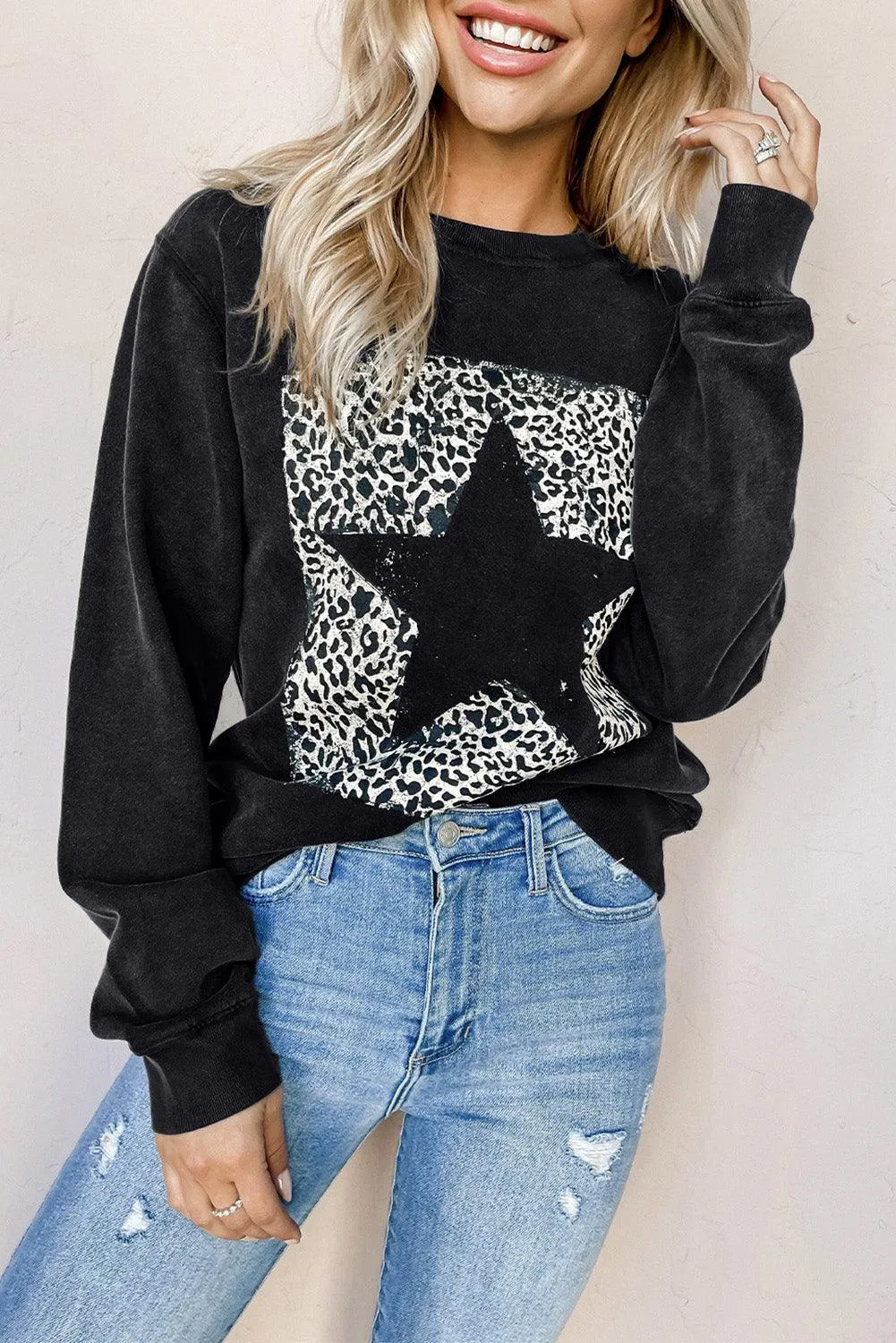 Plain Crew Neck Pullover Sweatshirt