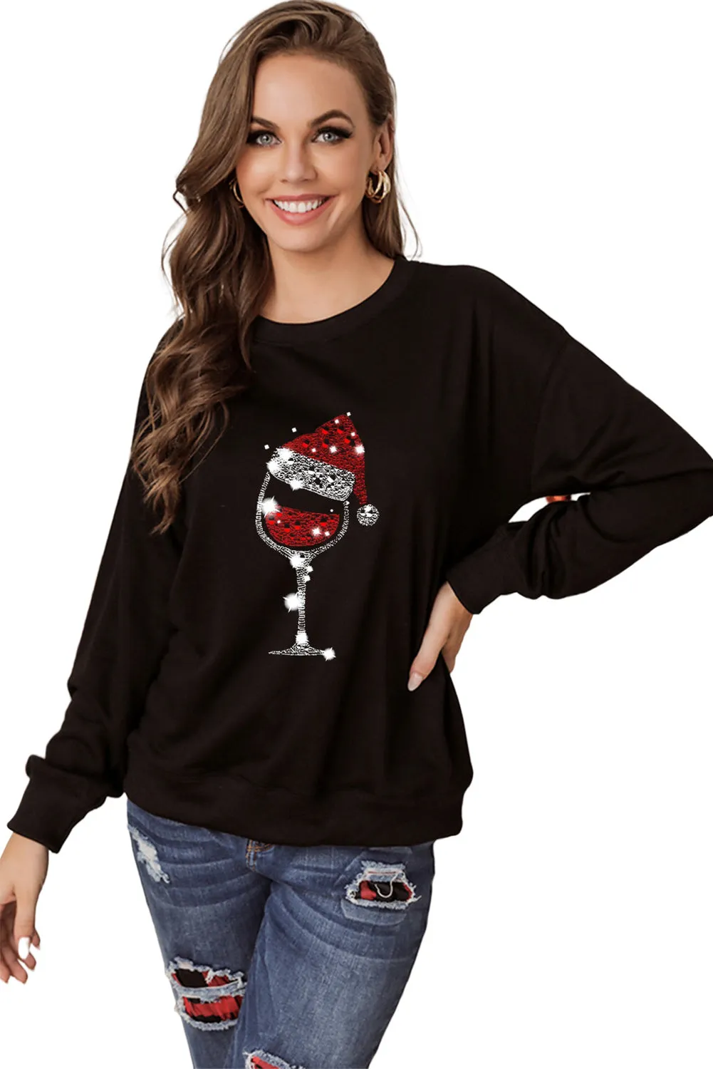 Plain Crew Neck Pullover Sweatshirt