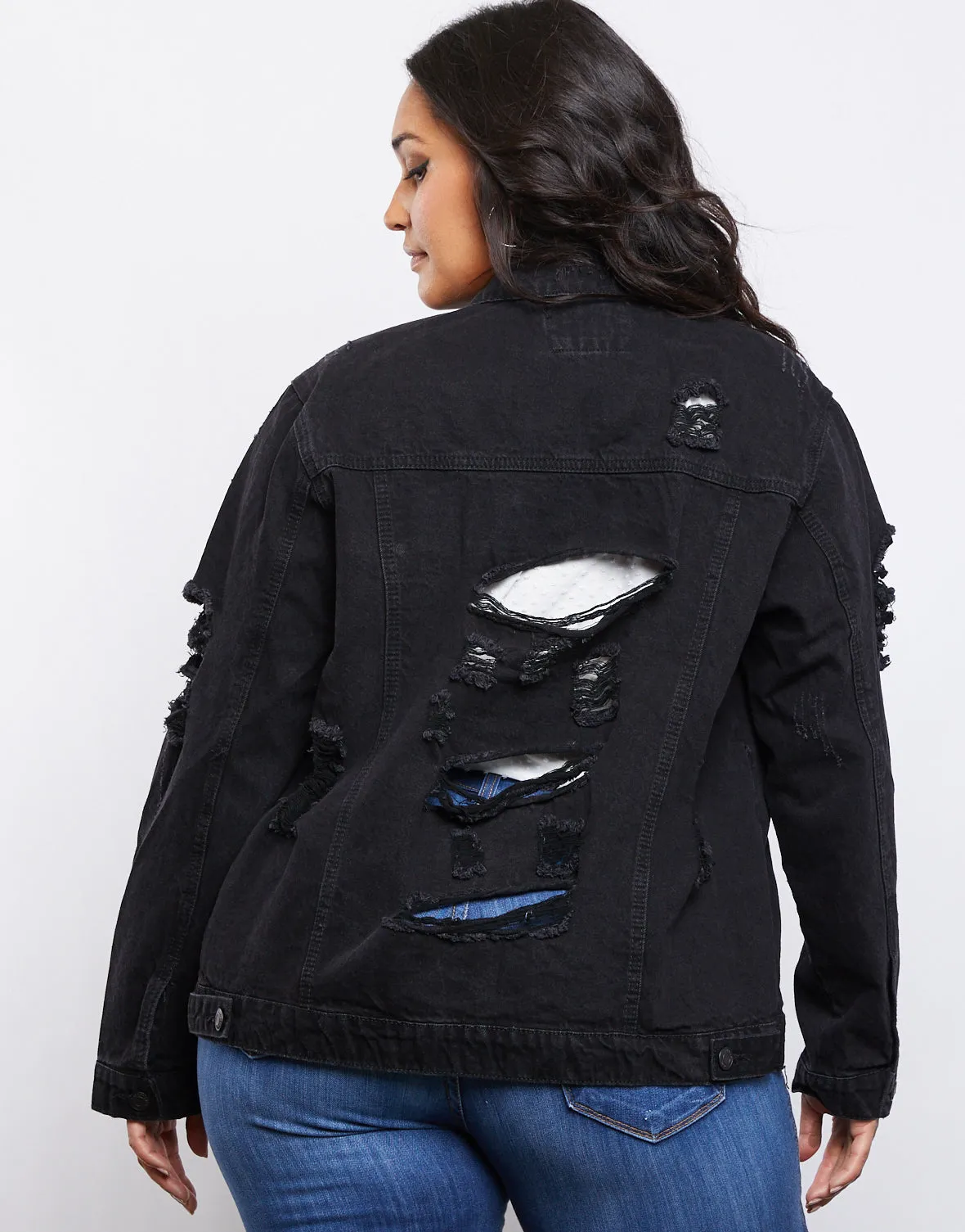 Plus Size Morgan Distressed Denim Jacket