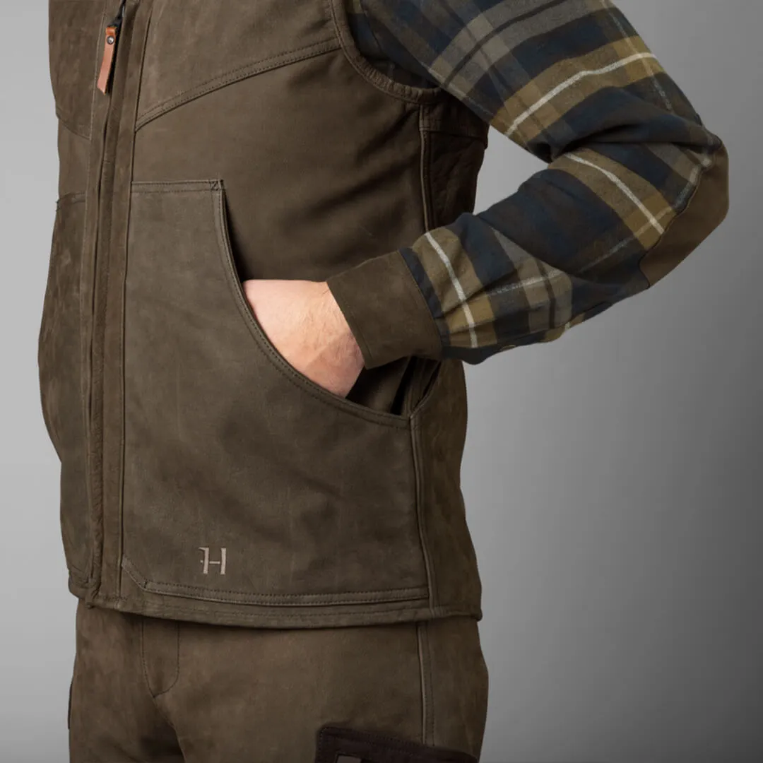 Pro Hunter Leather Waistcoat - Willow Green by Harkila