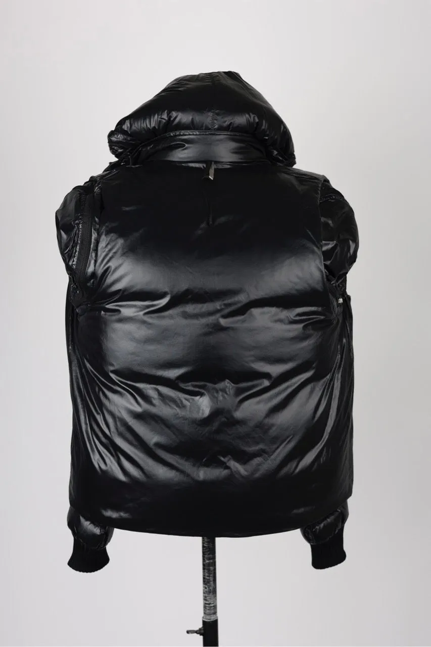 Puffer Jacket With Detachable Sleeves-Black