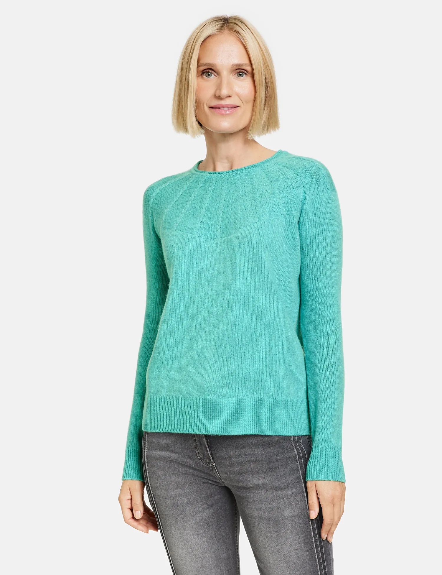 Pullover with a Decorative Knit Pattern