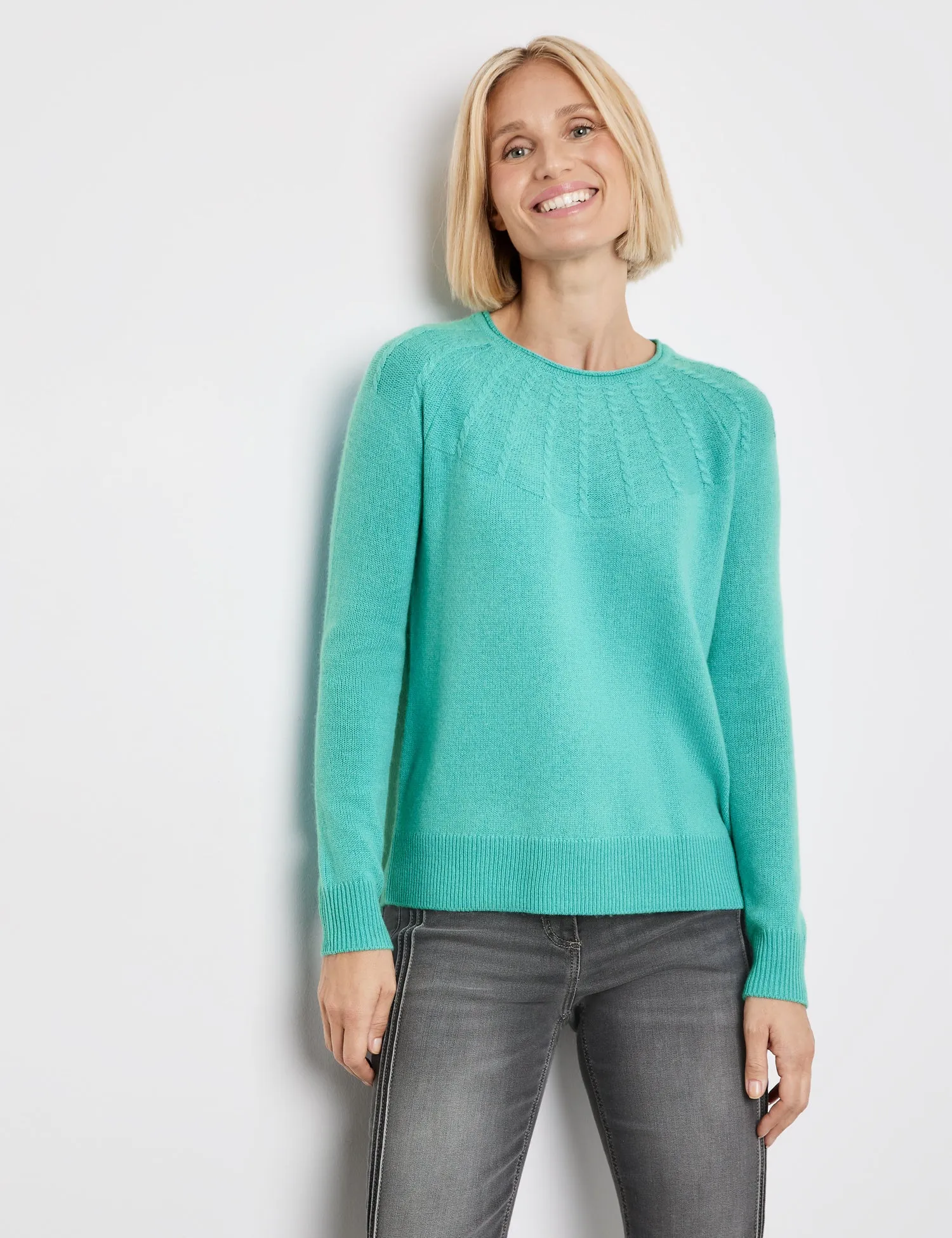 Pullover with a Decorative Knit Pattern