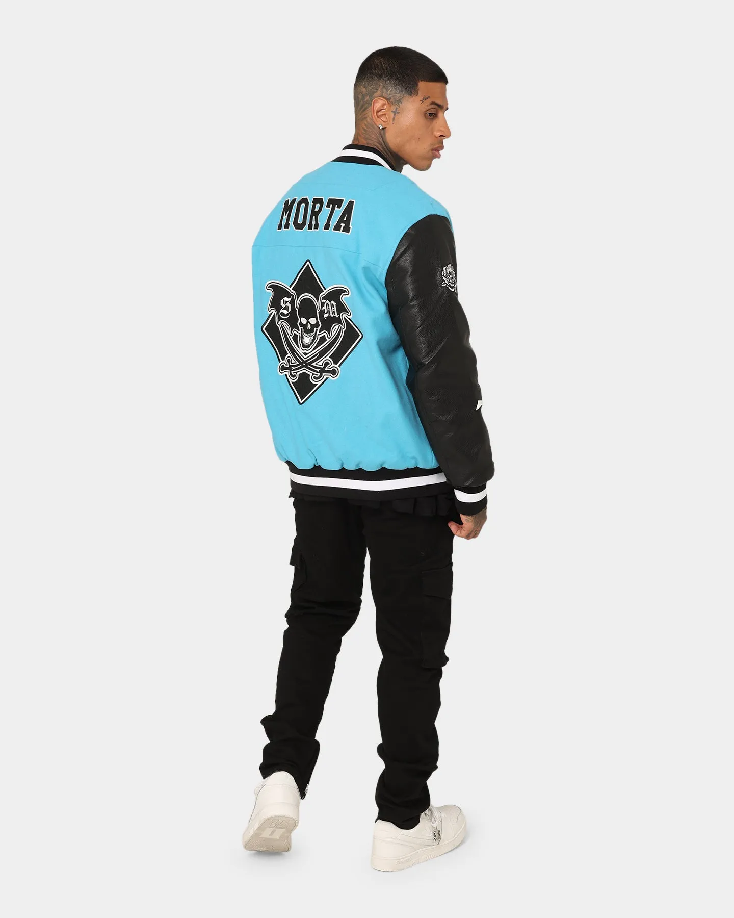 Saint Morta Graveyard Varsity Jacket Cyan