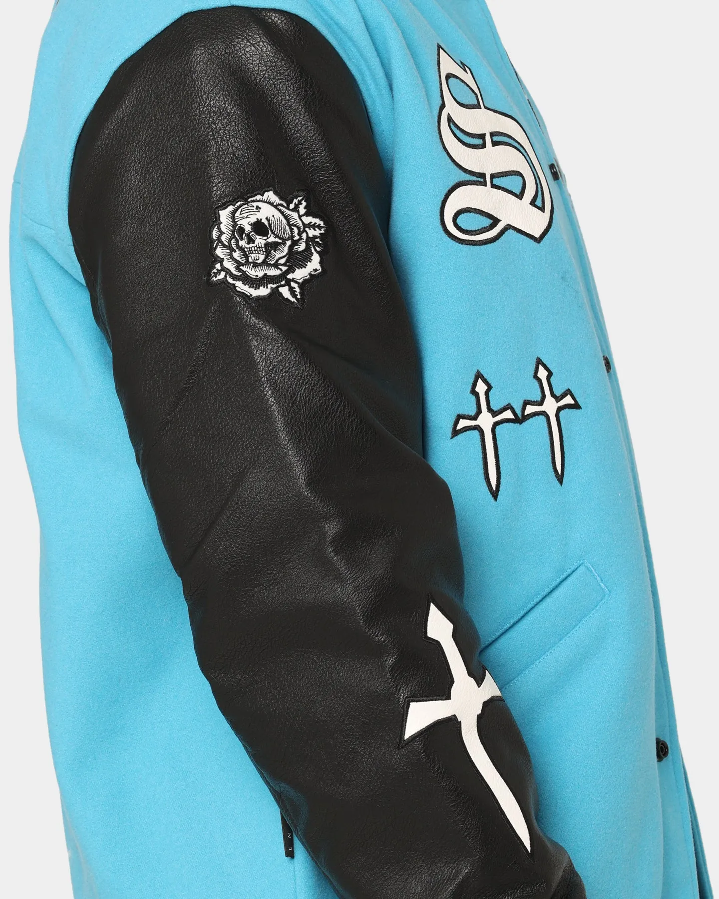 Saint Morta Graveyard Varsity Jacket Cyan