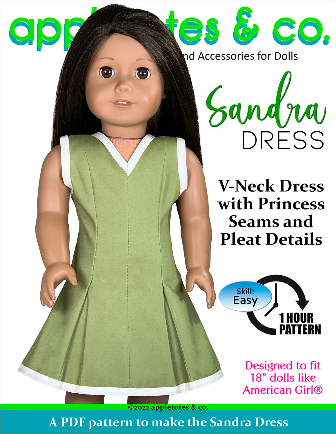 Sandra Dress 18 Inch Doll Sewing Pattern